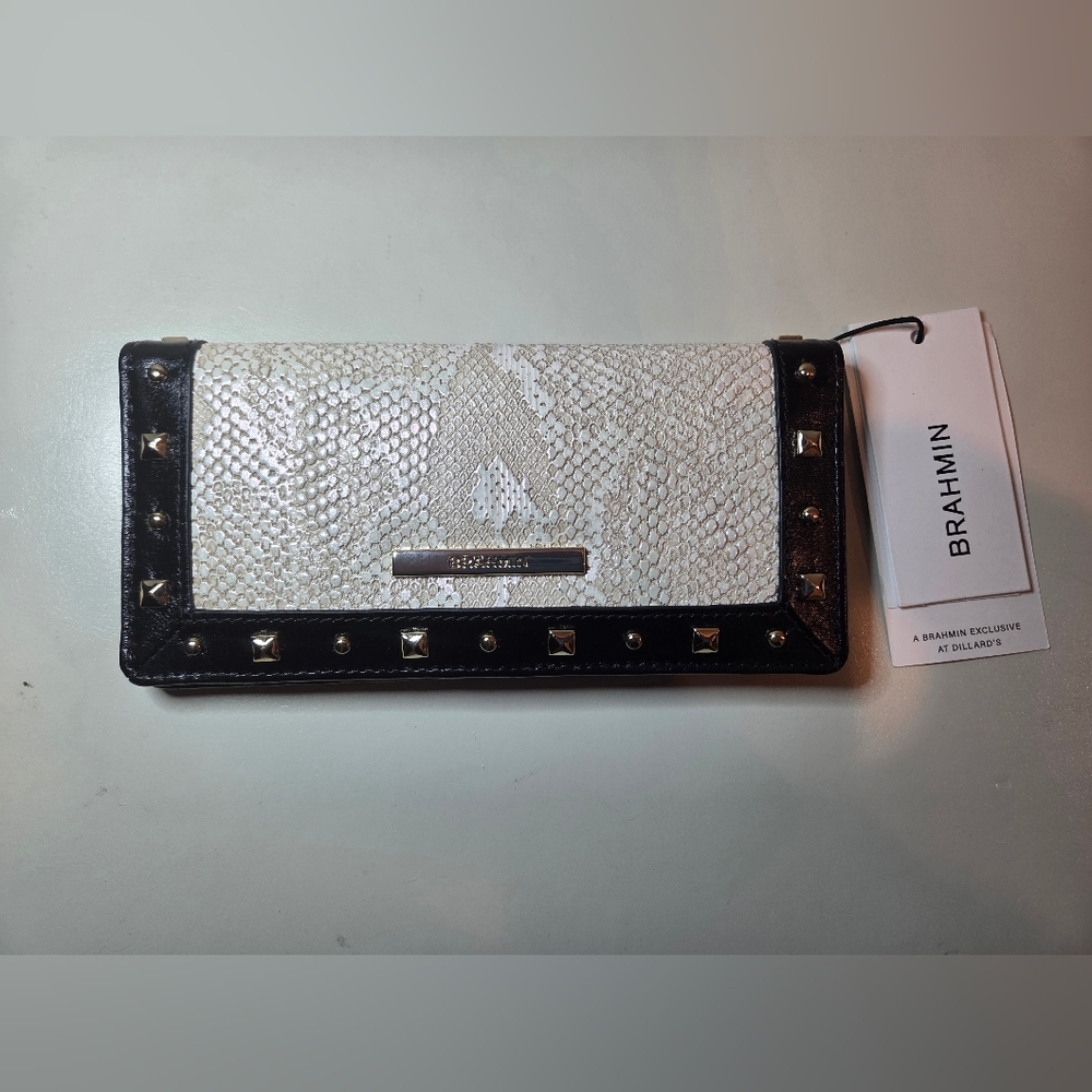 NWT Brahmin Ady Multi Theona Stud Iridescent Wallet And Credit Card Holder